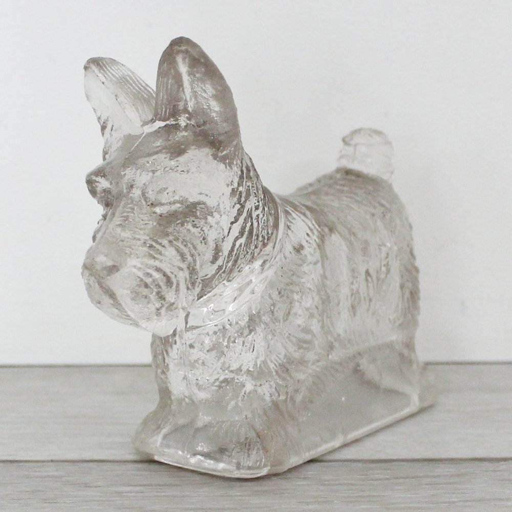 Antique Vintage 1930 Glass Scottie Dog Scottish Terrier Figurine Candy Container